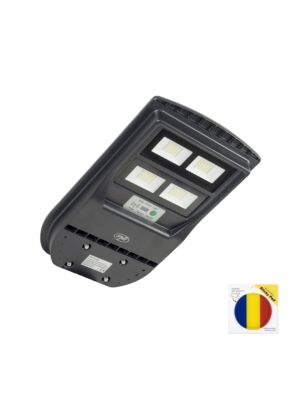 Kit di illuminazione stradale PNI SL210 da 100W, con pannello solare integrato da 10W e bandierina adesiva inclusa.