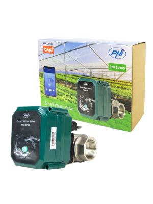 Valvola intelligente per acqua PNI SV180 connettività Wi-Fi, IP65, DN25 1 tol, applicazione Tuya, compatibile con Amazon Alexa