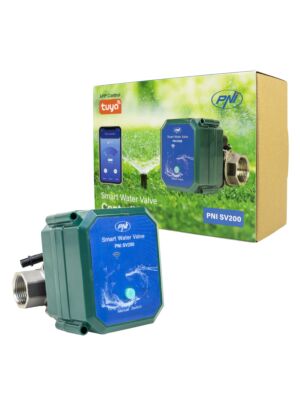 PNI SV200 Valvola dell'acqua intelligente, connettività Wi-Fi, IP65, DN20, app Tuya 3/4, compatibile con Amazon Alexa 