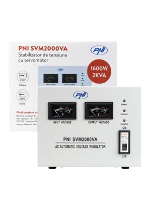 Stabilizzatore di tensione PNI SVM1000VA con servomotore, 800W, 3.6A,  uscita 230V