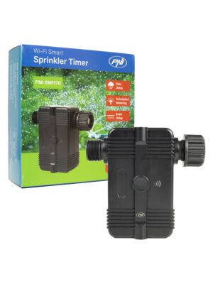 Programmatore di irrigazione intelligente PNI SWI170, Wi-Fi, connessione 3/4 o 1/2, 1700 l/h, controllo tramite applicazione Tuya, comp