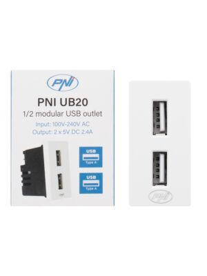Presa di alimentazione 2 x USB PNI UB20, 5V 2,4A