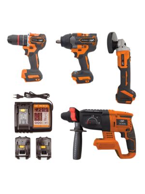 Set di utensili elettrici PNI WK450 con batterie 18V 5.0Ah, caricabatterie incluso