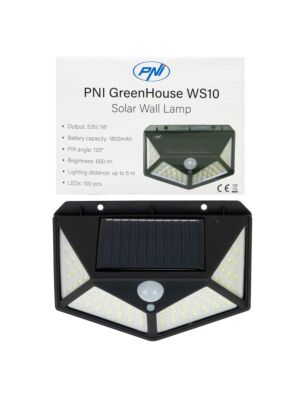 Lampada solare a LED PNI GreenHouse WS10 montaggio a parete