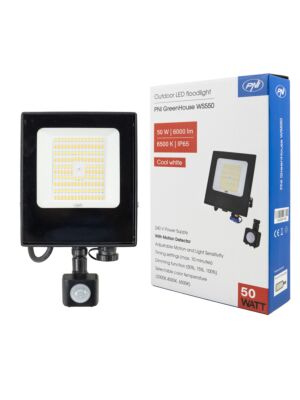 Riflettore LED PNI GreenHouse WS550 da 50 W con sensore di movimento