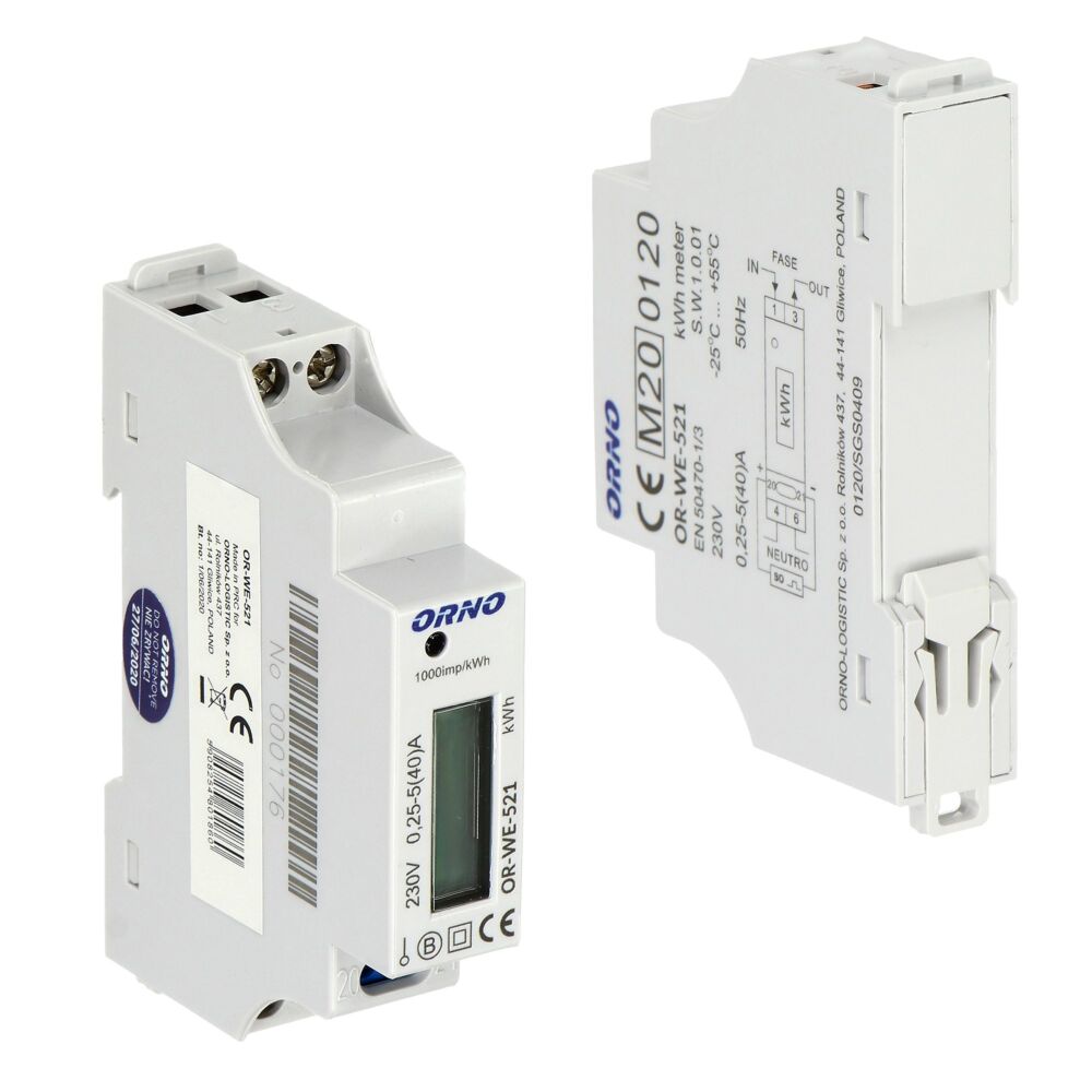 Perry 1SDSD05CEM/2 Contatore Di Energia Monofase 30A 2Din, Bianco - Foto 6