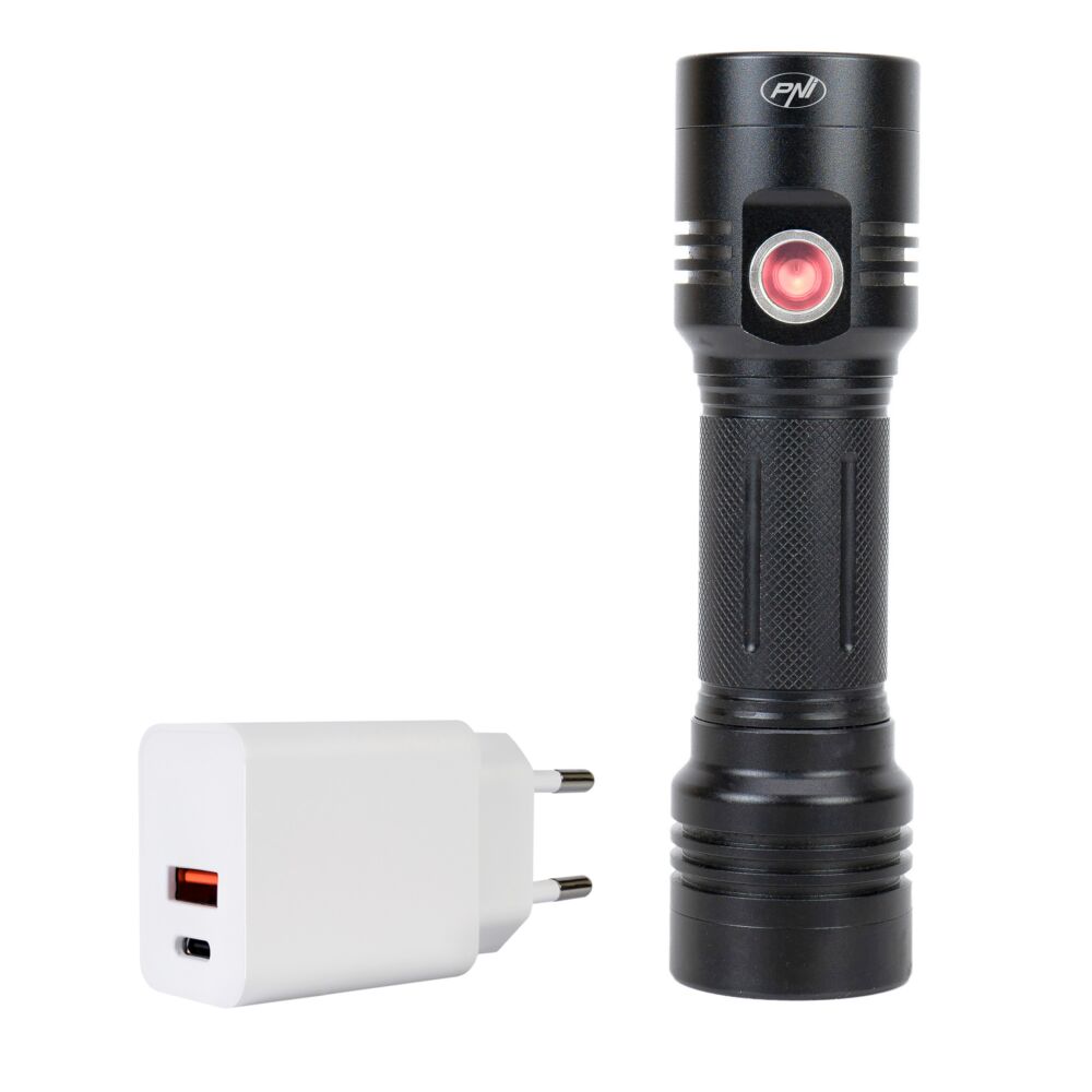 Pacchetto doppia torcia LED in alluminio Adventure F200, batteria da 4000mAh e blu Sticky Pad inclusi