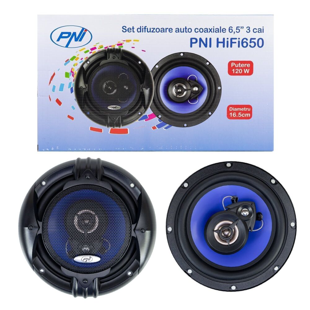 Altoparlanti Coassiali Auto 6,5 Pollici 120W (30W RMS) 4 Ohm | Casse Auto 2 Vie Con Tweeter Mylar E Cono In PP, 1 Coppia