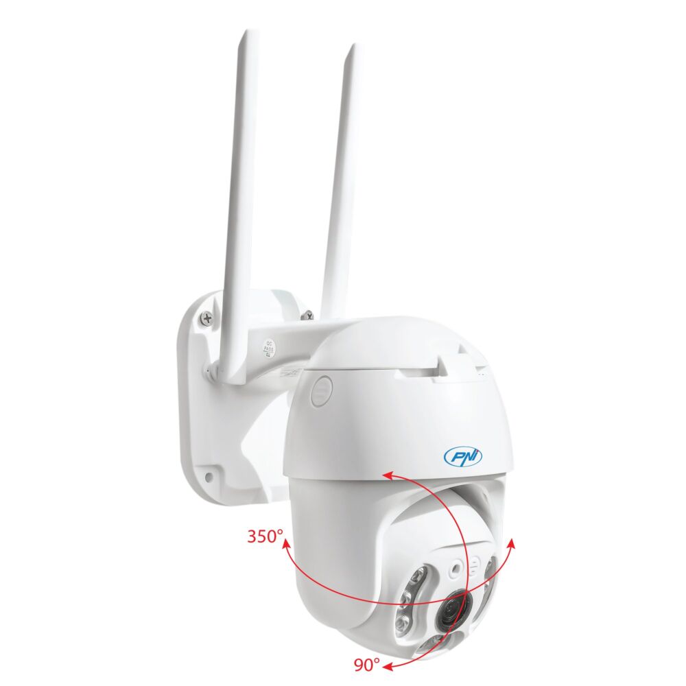 PNI IP655B Telecamera IP WiFi PTZ 5MP Zoom Ottico 5X Visione Notturna 50m IP66 Rilevamento Umano