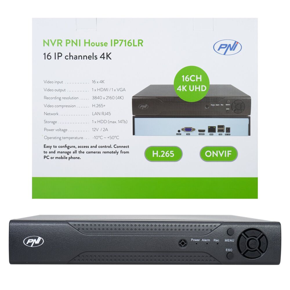 Sistema Videosorveglianza PNI NVR House IP716 Con 16 Telecamere IP125 5MP - Per Interni Ed Esterni - Foto 6