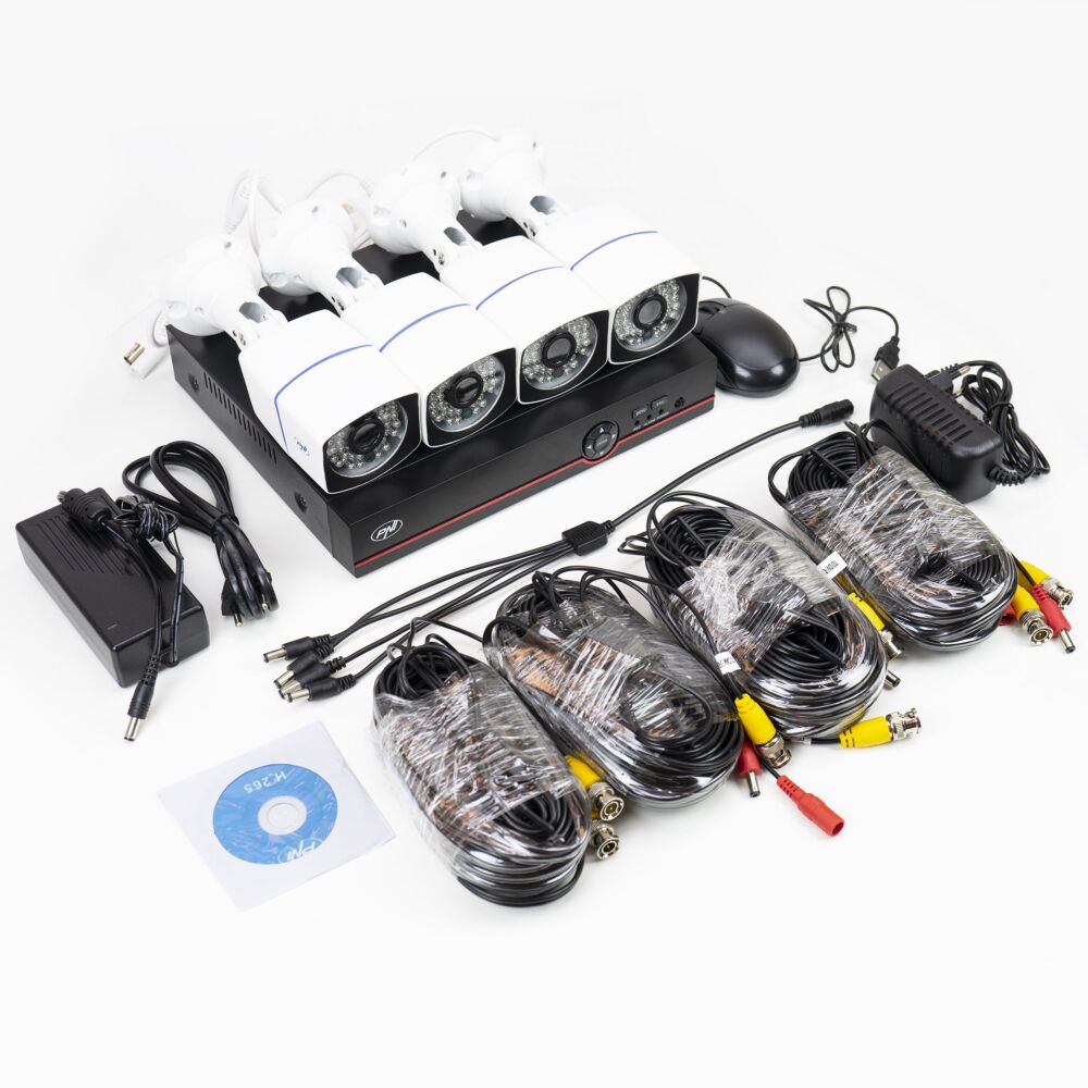 Kit di videosorveglianza 5MP AHD PNI House PTZ1500 - DVR e 4