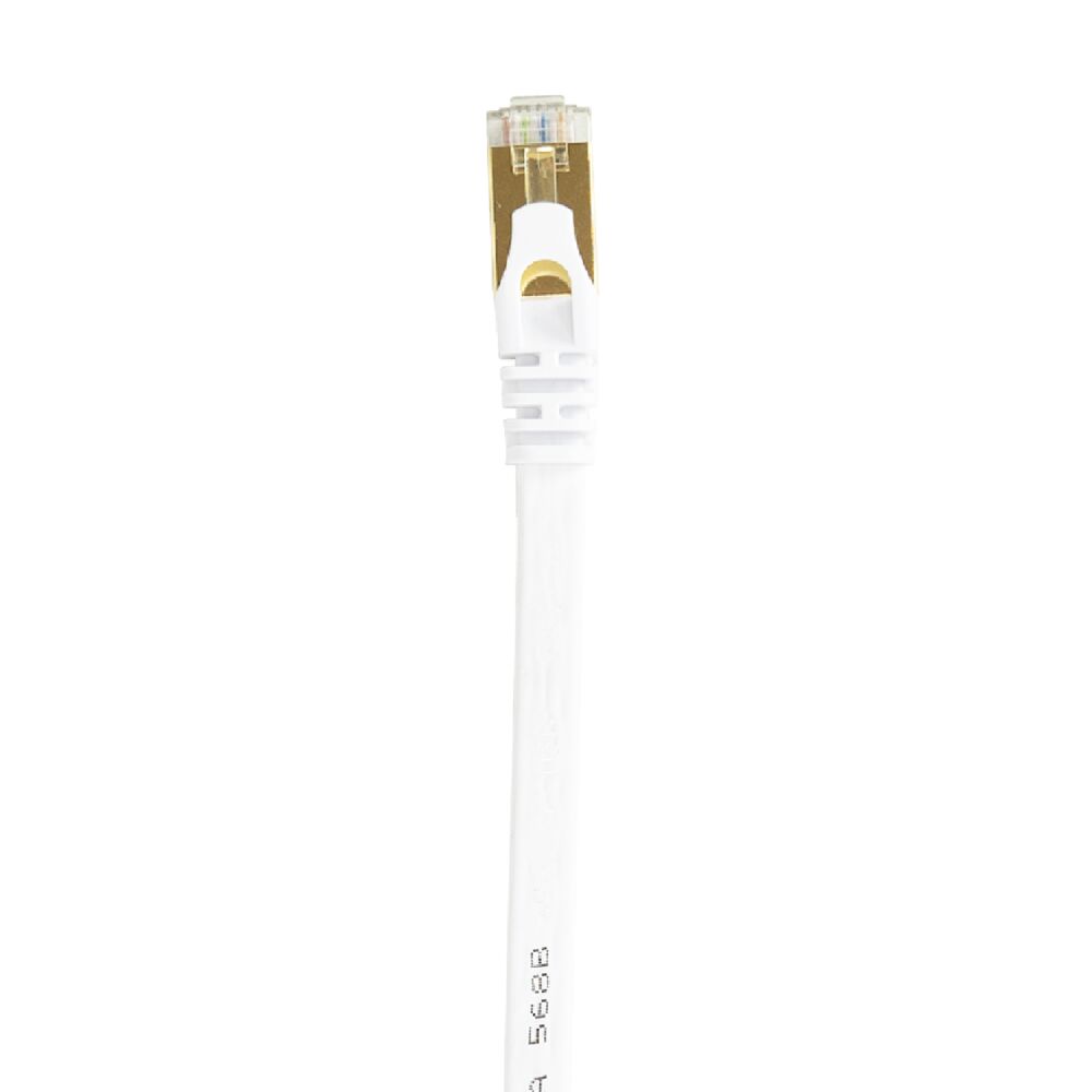 PNI Cavo Di Rete Piatto CAT7 S/STP - 3 Metri - Bianco - 10 Gbps, 600 MHz - RJ45, Rame 32AWG - 3